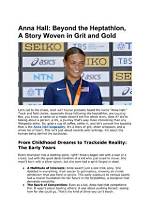 A Journey of Athleticism and Accolades