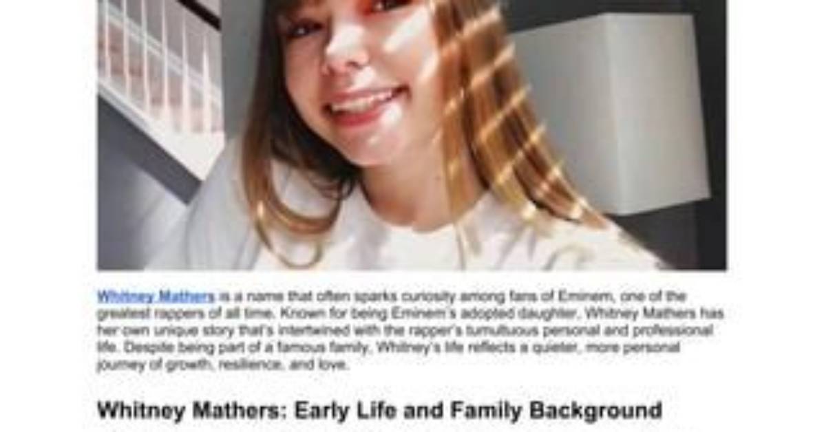 All About Whitney Mathers: Exploring the Life and Influence of Eminem's Mother