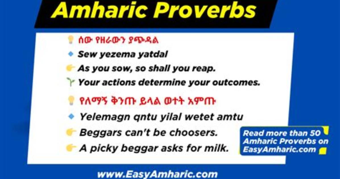 Amharic Proverbs: a Collection of Timeless Wisdom