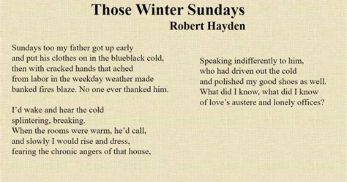 An Exploration of "Those Winter Sundays"