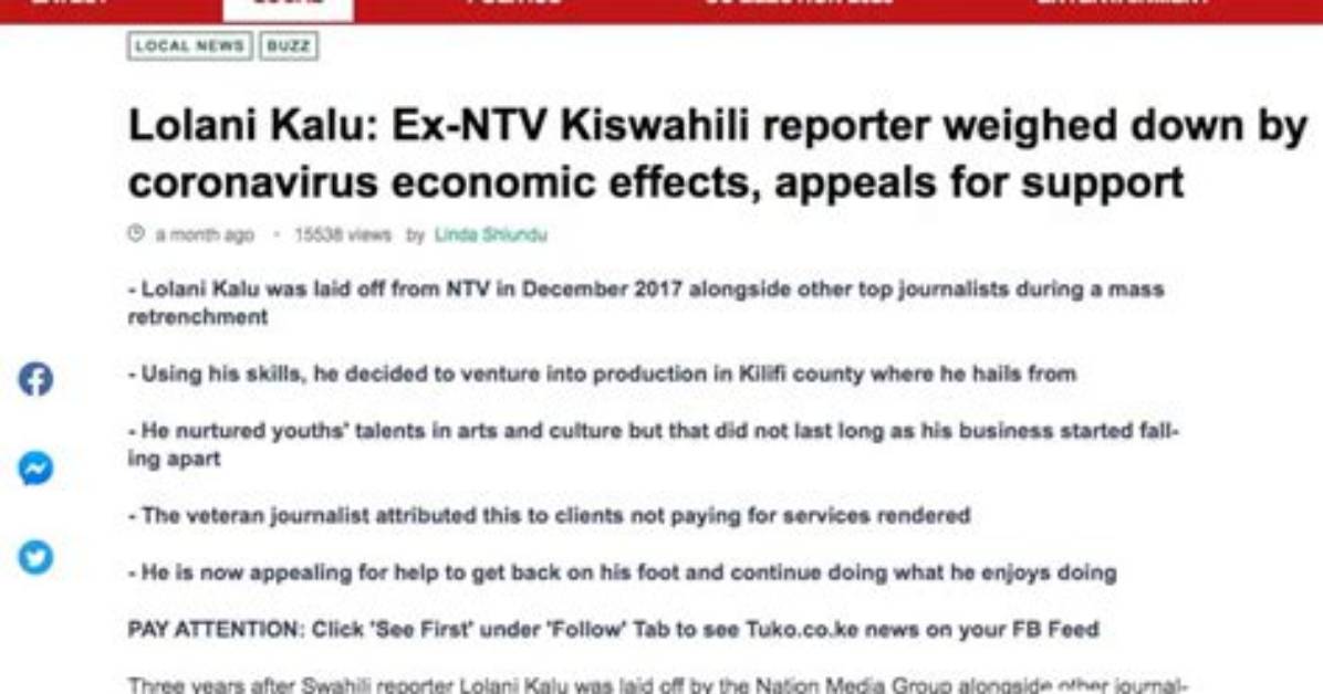 Did Lolani Kalu Leave Ntv – What Happened to Him?