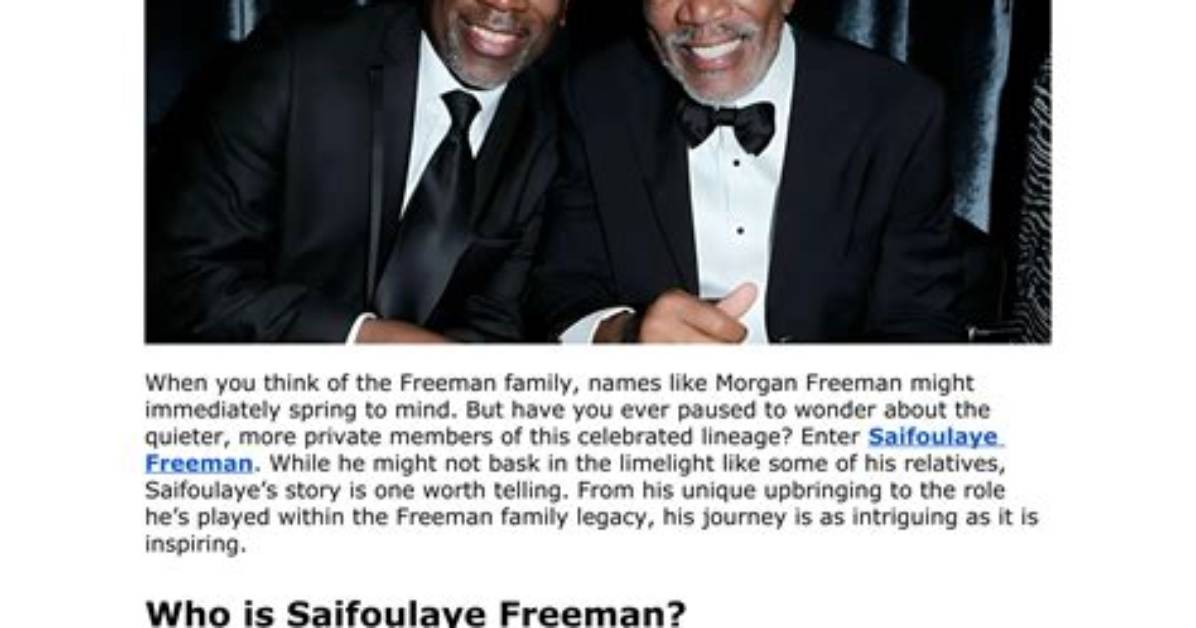 Discovering the Life and Legacy of Saifoulaye Freeman
