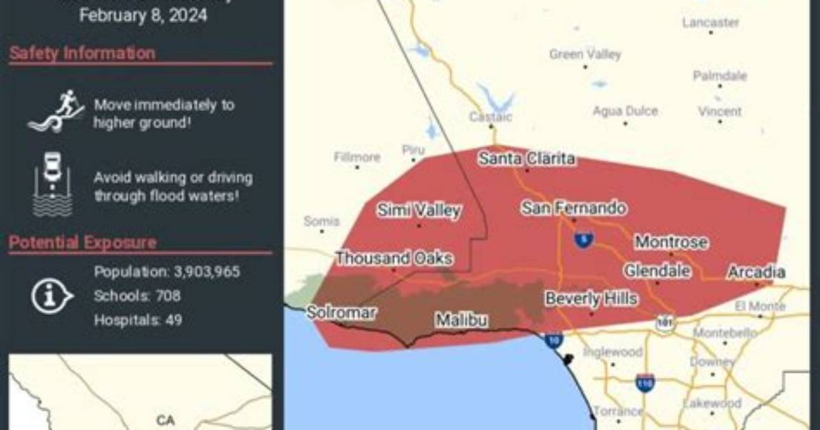 Flash Flood Warning California: Life Threatening Rainfall Could Impact Nearly 70,000, Along with Heavy Snow and Damaging Winds