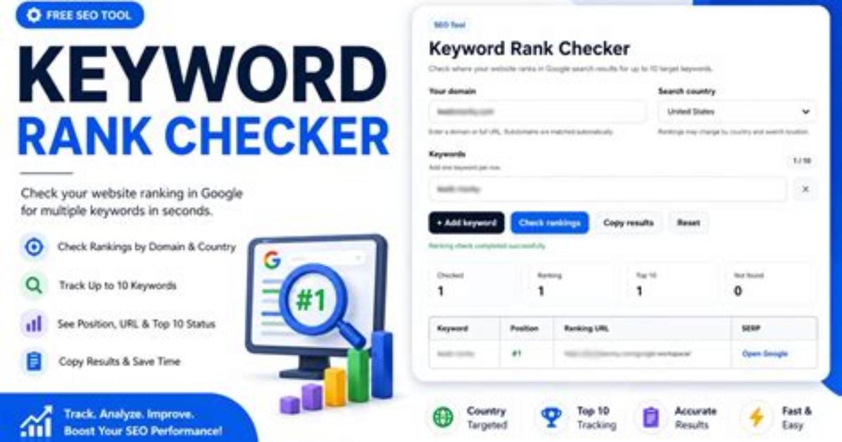 Free Online Google Keyword Rank Checker | Accurate & Real-Time