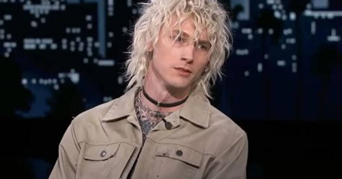 Machine Gun Kelly Wears Head-to-Toe Leopard Outfit at the Kardashian Christmas Eve Party