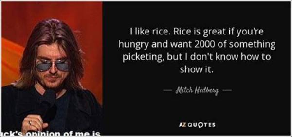 Mitch Hedberg's Rice: a Quote to Remember