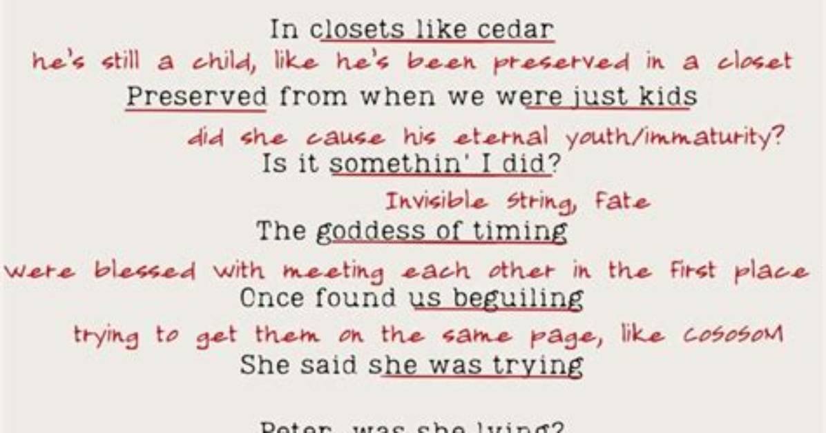 Taylor Swift's Poignant Lyrics About Peter | a Heartfelt Exploration