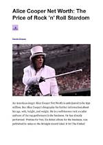 The Astounding Net Worth of Alice Cooper