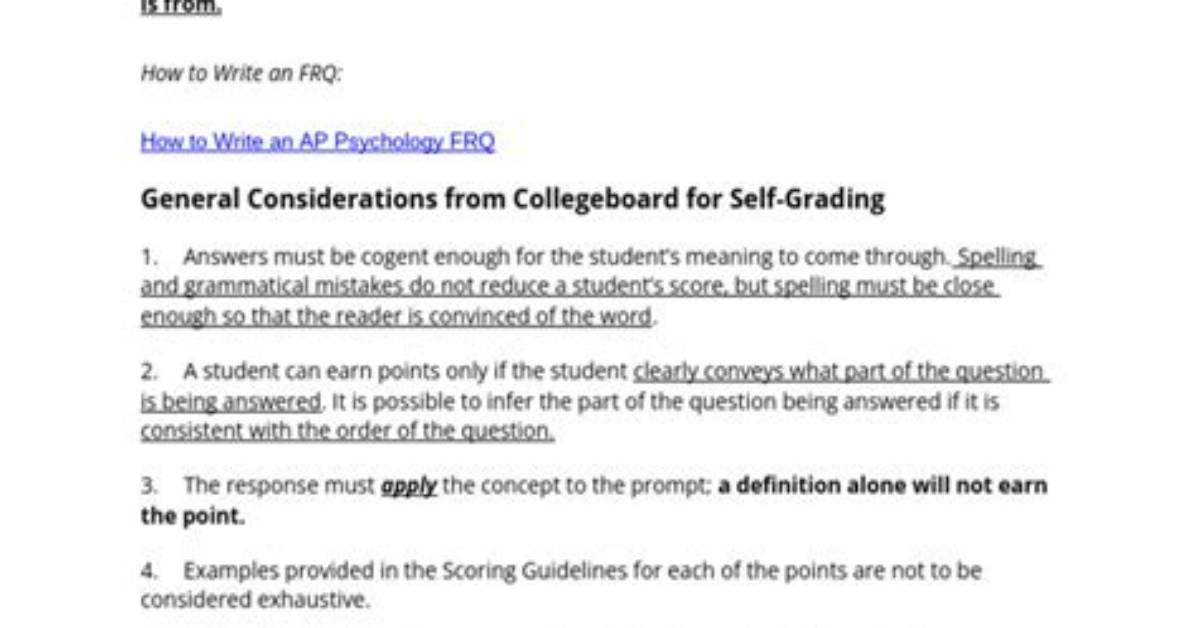 Unlocking Success: Navigating Ap Psychology Frq 2024 Answers