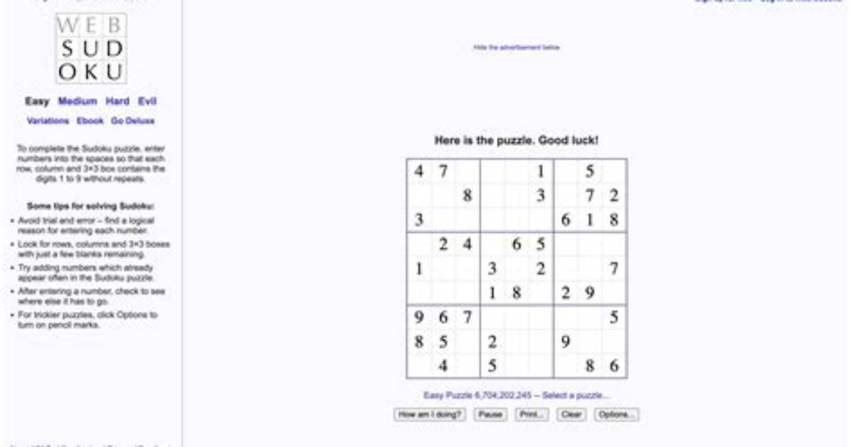 Unraveling the World of Websudoku: a Puzzle Lover's Paradise