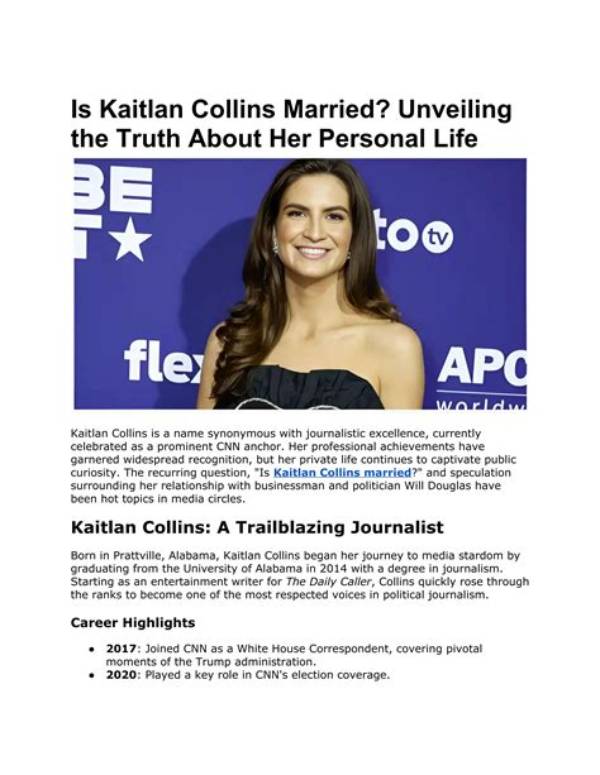 Unveiling the Life of Kaitlan Collins and Her Husband: a Cnn Connection
