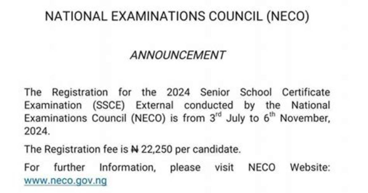 Unveiling the "Neco Registration 2024 Ssce": a Gateway to Success