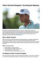 Unveiling the Secrets: Viktor Hovland's Daughter Revealed